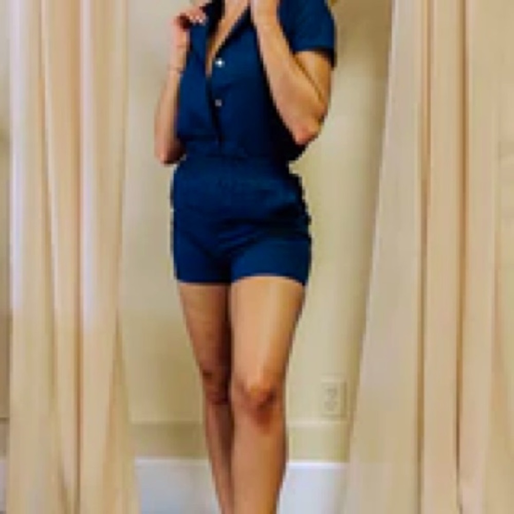 Shorts set with button front short sleeve top